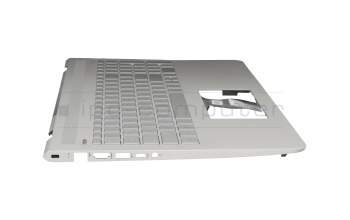 AEG74G01010 teclado incl. topcase original Chicony DE (alemán) plateado/plateado con retroiluminacion