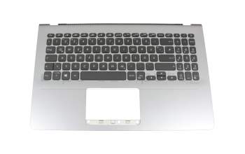 AEXKJG01010 teclado incl. topcase original Quanta DE (alemán) negro/plateado con retroiluminacion