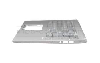 AEXKRG00120 teclado incl. topcase original Quanta DE (alemán) gris/plateado