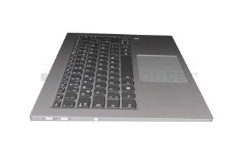 AM14U000200 teclado incl. topcase original Lenovo DE (alemán) gris/plateado con retroiluminacion