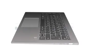 AM14U000200 teclado incl. topcase original Lenovo DE (alemán) gris/plateado con retroiluminacion