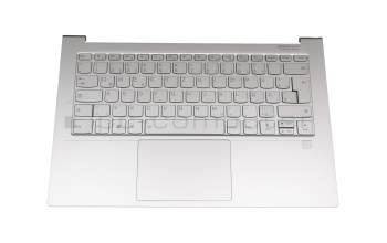 AM1ED000700 teclado incl. topcase original Lenovo DE (alemán) plateado/plateado con retroiluminacion