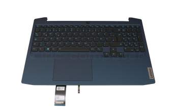 AM1JJM000500 teclado incl. topcase original Lenovo DE (alemán) negro/azul con retroiluminacion