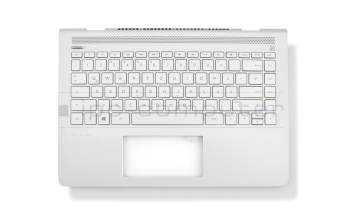 AM22R000300 teclado incl. topcase original HP DE (alemán) plateado/plateado con retroiluminacion