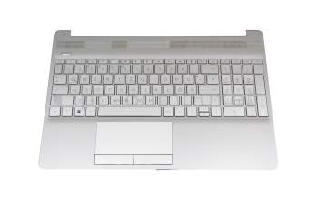 AM2H8000100-KFC1 teclado incl. topcase original HP DE (alemán) plateado/plateado Incl. panel táctil