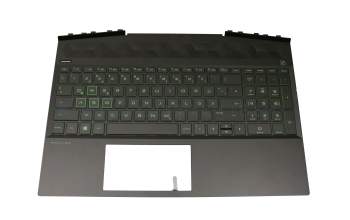 AM2K8000400 teclado incl. topcase original HP DE (alemán) negro/negro con retroiluminacion