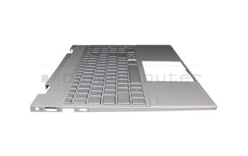 AM2UU000660 teclado incl. topcase original HP DE (alemán) plateado/plateado con retroiluminacion (UMA)