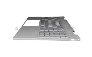 AM2UU000800 teclado incl. topcase original HP DE (alemán) plateado/plateado con retroiluminacion (UMA)