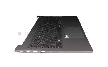 AM2XE000300HXN teclado incl. topcase original Lenovo DE (alemán) gris/canaso con retroiluminacion