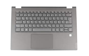 AP2GA000C00 teclado incl. topcase original Lenovo DE (alemán) gris/canaso con retroiluminacion para huellas dactilares