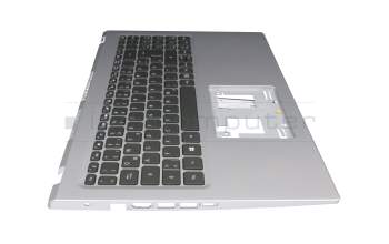 AP34G000810SVT20A teclado incl. topcase original Acer DE (alemán) negro/plateado con retroiluminacion