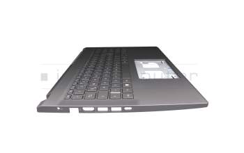AP3TY000110- teclado incl. topcase original Acer DE (alemán) gris/canaso con retroiluminacion