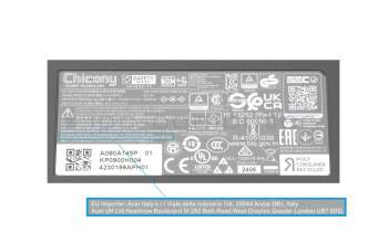 Acer Aspire 5 (A514-56GM) original cargador 90 vatios angular