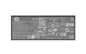 Alternativa para 734630-001 cargador original HP 65 vatios angular