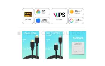 Alternative for Asus 90LM06I1-B02170 Pantalla portátil 15.6 FHD USB-C/HDMI