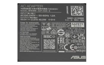 Asus VivoBook 16X X1605EA original cargador 45 vatios