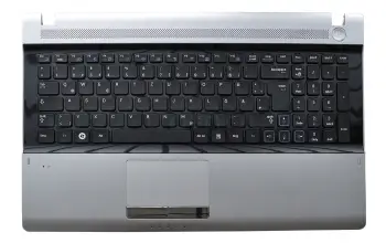 BA59-02942C teclado incl. topcase original Samsung DE (alemán) negro/plateado