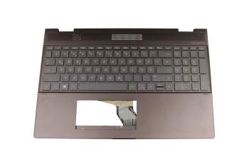 BGXHU3A5WBB0GH teclado incl. topcase original HP DE (alemán) antracita/canaso con retroiluminacion