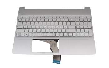 BJEPH4AM2ILPLJ teclado incl. topcase original HP DE (alemán) plateado/plateado