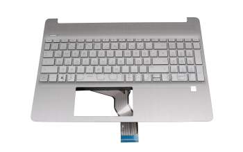 BJEPH4B5WII4H1 teclado incl. topcase original HP DE (alemán) plateado/plateado