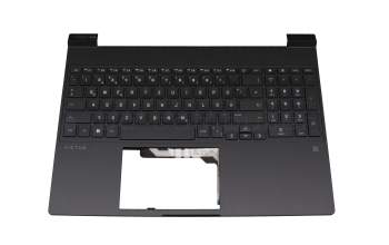 BQBET3A5WHS0X1 teclado incl. topcase original HP DE (alemán) negro/canaso con retroiluminacion