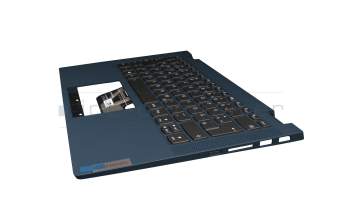 C550-14 Main teclado incl. topcase original Lenovo DE (alemán) gris oscuro/azul con retroiluminacion azul