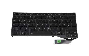 CP724833-XX teclado original Fujitsu DE (alemán) negro con retroiluminacion
