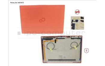 Fujitsu CP792162-XX LCD BACK COVER RED NON TOUCH W/CAM