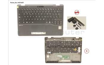 Fujitsu CP794075-XX UPPER ASSY INCL. KEYB SPAIN FOR PV