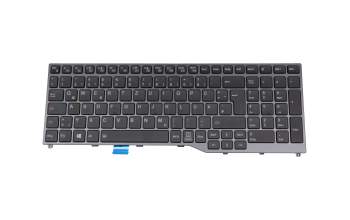 CP794249-XX teclado original Fujitsu DE (alemán) negro/negro con retroiluminacion
