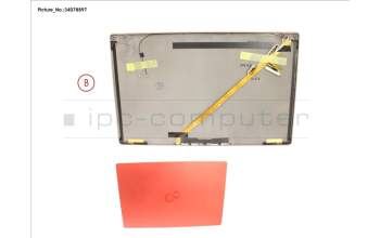 Fujitsu CP810248-XX LCD BACK COVER RED W/ HELLO W/ TOUCH