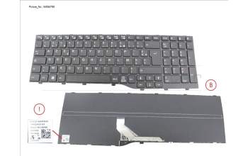 Fujitsu CP822433-XX KEYBOARD BLACK FRANCE WIN11 (NEW_FN)