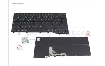 Fujitsu CP822444-XX KEYBOARD BLACK FRANCE WIN11 (NEW_FN)