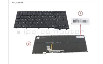 Fujitsu CP842074-XX KEYBOARD BLACK W/ BL FRANCE (NEW_FN)