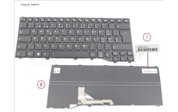 Fujitsu CP842186-XX KEYBOARD BLACK SWISS WIN11 (NEW_FN)