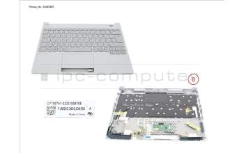 Fujitsu CP846367-XX UPPER ASSY INCL. KB GERMAN WHITE NORMAL