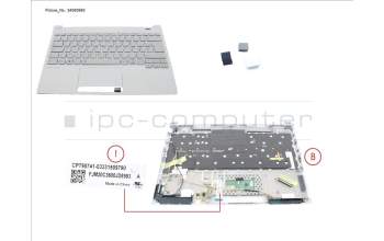 Fujitsu CP846373-XX UPPER ASSY INCL. KB FRANCE WHITE NORMAL