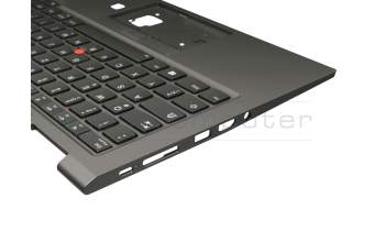 CS19BL-85D0 teclado incl. topcase original Lenovo DE (alemán) negro/canaso con retroiluminacion y mouse stick