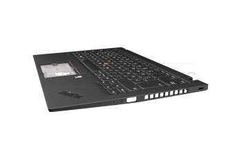 CS19BL-85D0 teclado incl. topcase original Lenovo DE (alemán) negro/negro con retroiluminacion y mouse stick WLAN