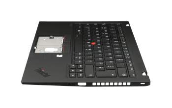 CS19BL-85D0 teclado incl. topcase original Lenovo DE (alemán) negro/negro con retroiluminacion y mouse stick