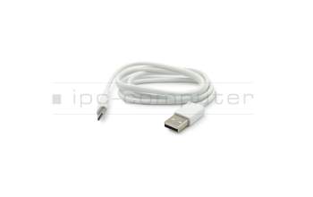 Cable de datos-/carga USB-C blanco 0,85m para Asus ZenFone 3 Ultra (ZU680KL)