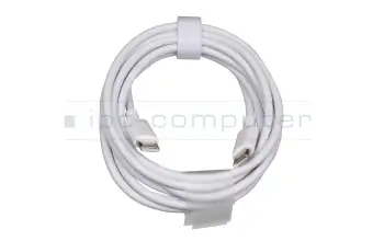Cable de datos-/carga USB-C blanco 1,80m (USB 2.0 Type C to C; 20V 3.3A) para Huawei MateBook D 14 (2020)