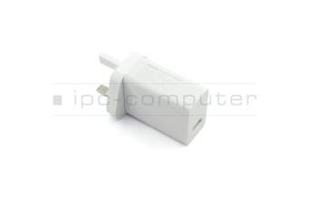 Cargador USB 18 vatios UK wallplug blanca original para Asus PadFone S (PF500KL)