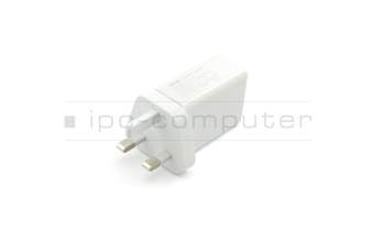 Cargador USB 18 vatios UK wallplug blanca original para Asus ZenFone 5 (A500CG)