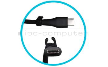 Cargador USB-C 100 vatios angular original para MSI Prestige 14 A10SC (MS-14C1)