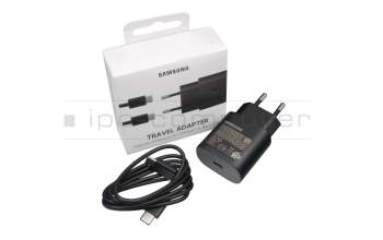 Cargador USB-C 25 vatios EU wallplug original cable incluido para Samsung Galaxy Book S (NP767XCM)