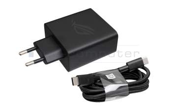 Cargador USB-C 65 vatios EU wallplug pequeño incl. USB-C to USB-C Cable original cable incluido para Asus ROG Phone 5 (ZS673KS) Fan