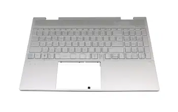 DJM20A11S001013 teclado incl. topcase original HP DE (alemán) plateado/plateado con retroiluminacion (DSC Grafik)