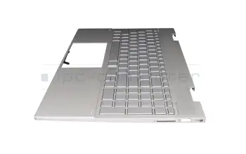 DJM20A11S001013 teclado incl. topcase original HP DE (alemán) plateado/plateado con retroiluminacion (DSC Grafik)