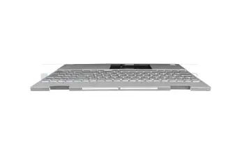DJM20A11S001013 teclado incl. topcase original HP DE (alemán) plateado/plateado con retroiluminacion (DSC Grafik)